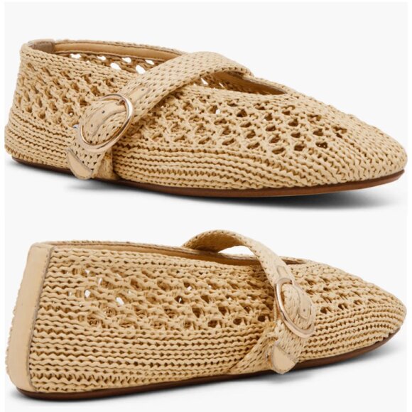 🎉 NEW LISTING EUC Steve Madden Alara Beige Woven Ballet Flats, Size 9.5 - Picture 2 of 13